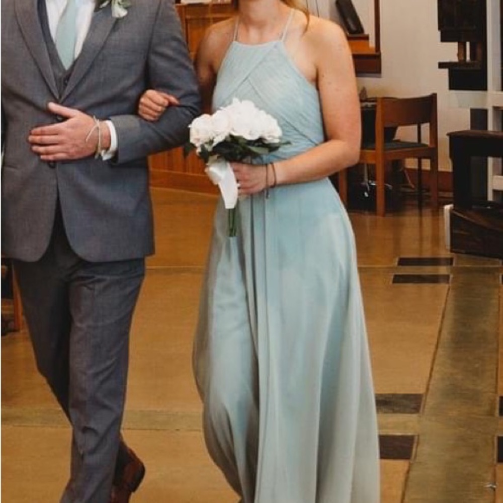 Azazie Ginger Dress (color agave) size A2 - floor length bridesmaid dress